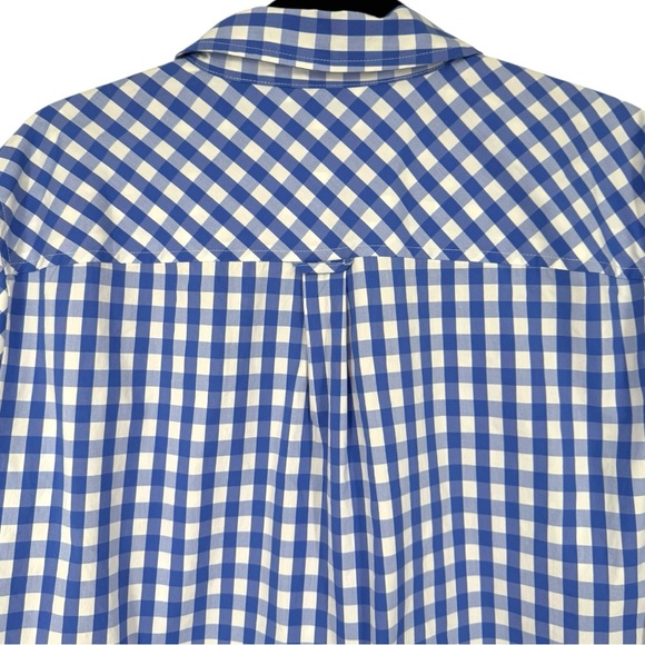 Talbots Blue Gingham Check Button Up Blouse Top Shirt Size 2X‎ Preppy Casual - Picture 6 of 13